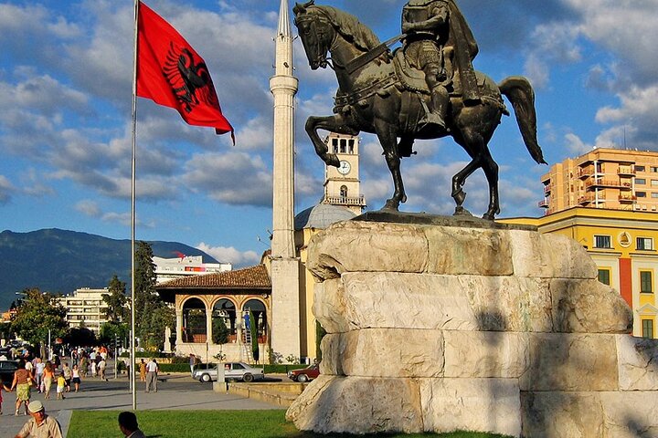 "At the heart of Tirana, where history, culture, and life come together—Skanderbeg Square! ️✨ #TiranaVibes #SkanderbegSquare"