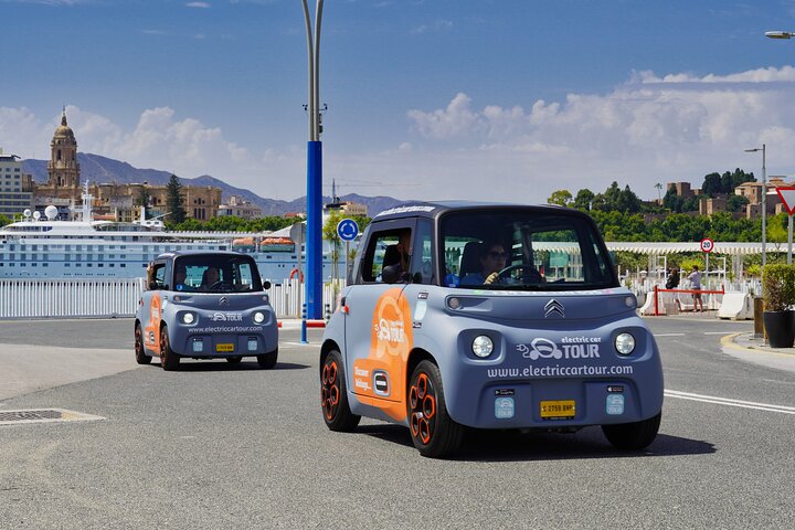 Malaga Highlights by Electric Car with Port Pick up