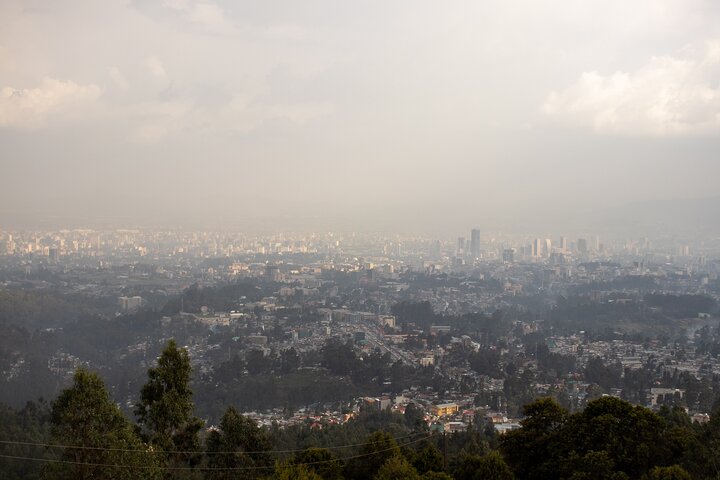 View of Addis Ababa from Entoto Park located on the South Eastern slopes of Mount Entoto at 2,600 meters altitude. 