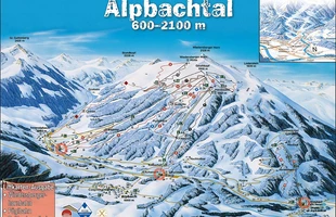 Harta pârtiilor de ski din Alpbach. Alpbachtal 2006 Coborâre. Atribute: la vale. Publicată în 2006.