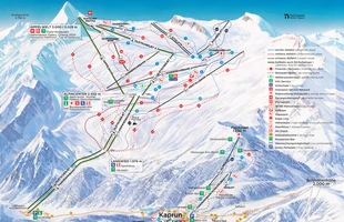 Harta pârtiilor de ski din Zell am See. Harta de piste pentru sezonul 2016/17. Atribute: la vale. Publicată în 2016.