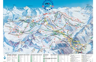 Harta pârtiilor de ski din Ischgl. 2008 Coborâre. Atribute: la vale. Publicată în 2008.