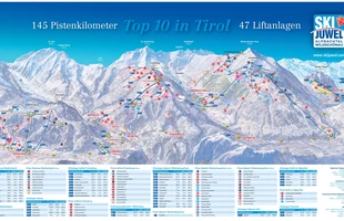 Harta pârtiilor de ski din Alpbach. Atribute: la vale. Publicată în 2012.