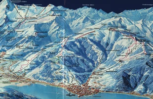 Harta pârtiilor de ski din Zell am See. Harta pistelor pentru sezonul 1981/1982.. Publicată în 1981.