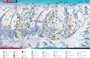 Harta pârtiilor de ski din Obergurgl. Atribute: la vale, nordic. Publicată în 2017.