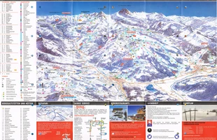 Harta pârtiilor de ski din Kitzbühel. Atribute: la vale. Publicată în 2003.