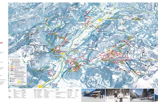 Harta pârtiilor de ski din Alpbach. Alpbachtal Winterwandern / Loipenplan. Atribute: drumeții, nordic. Publicată în 2019.