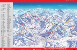 Harta pârtiilor de ski din Kitzbühel. 2007-2008 Coborâre. Atribute: la vale. Publicată în 2007.