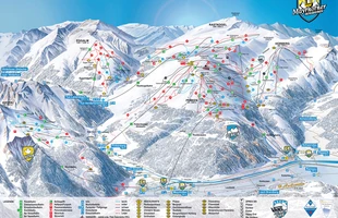 Harta pârtiilor de ski din Mayrhofen. 2010-11 Coborâre. Atribute: la vale. Publicată în 2010.