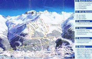 Harta pârtiilor de ski din Ischgl. Vedea. Atribute: la vale. Publicată în 2001.