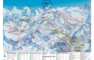 Harta pârtiilor de ski din Ischgl. Atribute: la vale. Publicată în 2008.