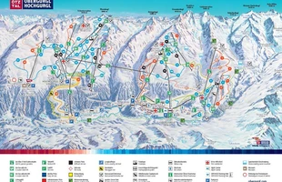 Harta pârtiilor de ski din Obergurgl. Atribute: la vale, Planul principal. Publicată în 2015.