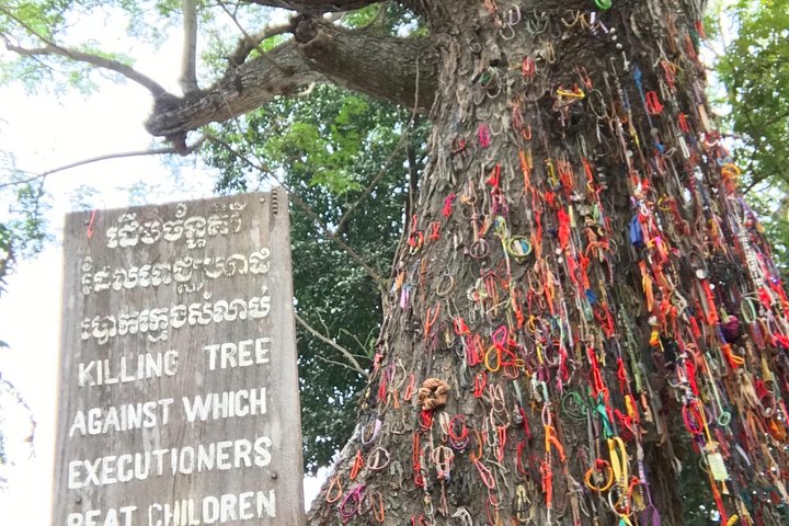 This is killing tree. It is at the killing field. A very ferocious tree that had use to executed children.