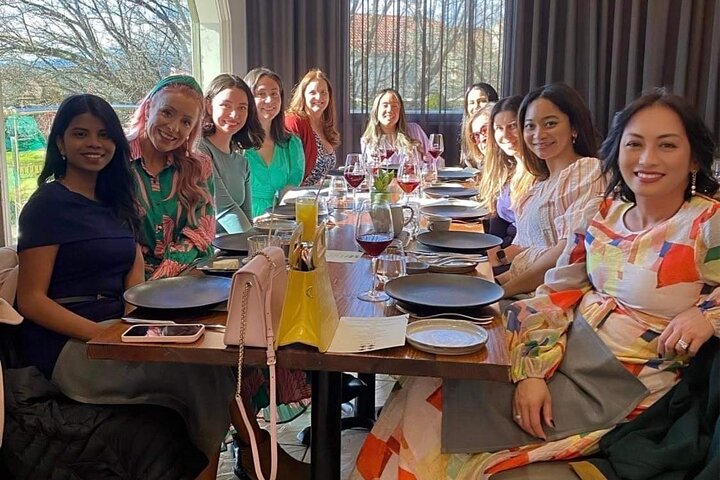 Wine Tour group, two course lunch + glass of wine experience.
