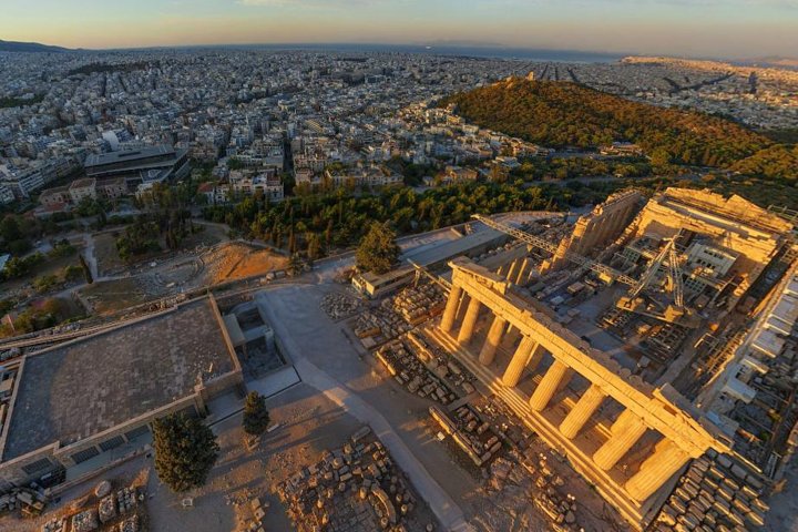 Acropolis Monuments Sunset