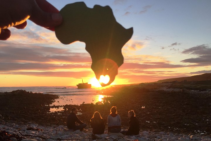 Sunset in L'Agulhas with a glass of wine