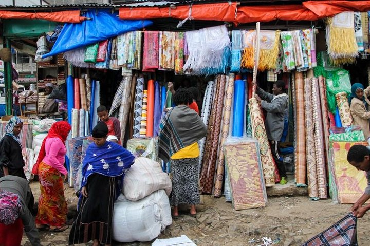 Scene at Merkato Market in Addis Ababa - the largest open air market in Africa