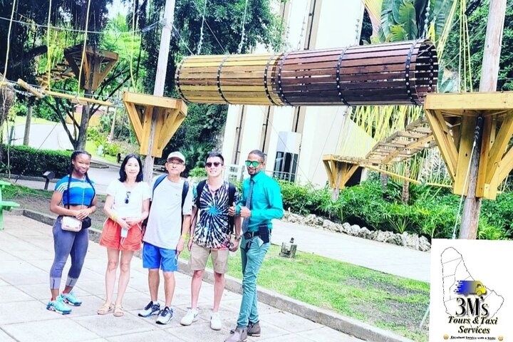 At Chukka Harrison Cave by the Obstacle Course with my clients while on A Mini-Day Private Customized Island Tour 