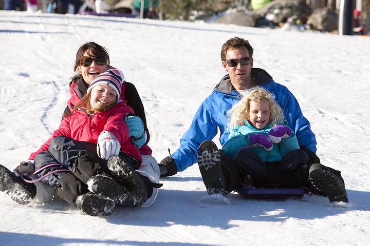Lake Mountains Snow Toboggan Fun